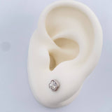Clover Stud Earrings 1.25gr / 18K White Gold &