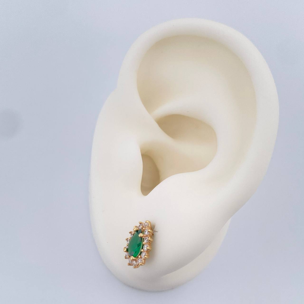 Stud Earrings Halo Drop 1.75gr / 18K Gold