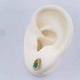 Stud Earrings Halo Drop 1.75gr / 18K Gold