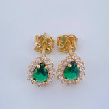 Stud Earrings Halo Drop 1.75gr / 18K Gold