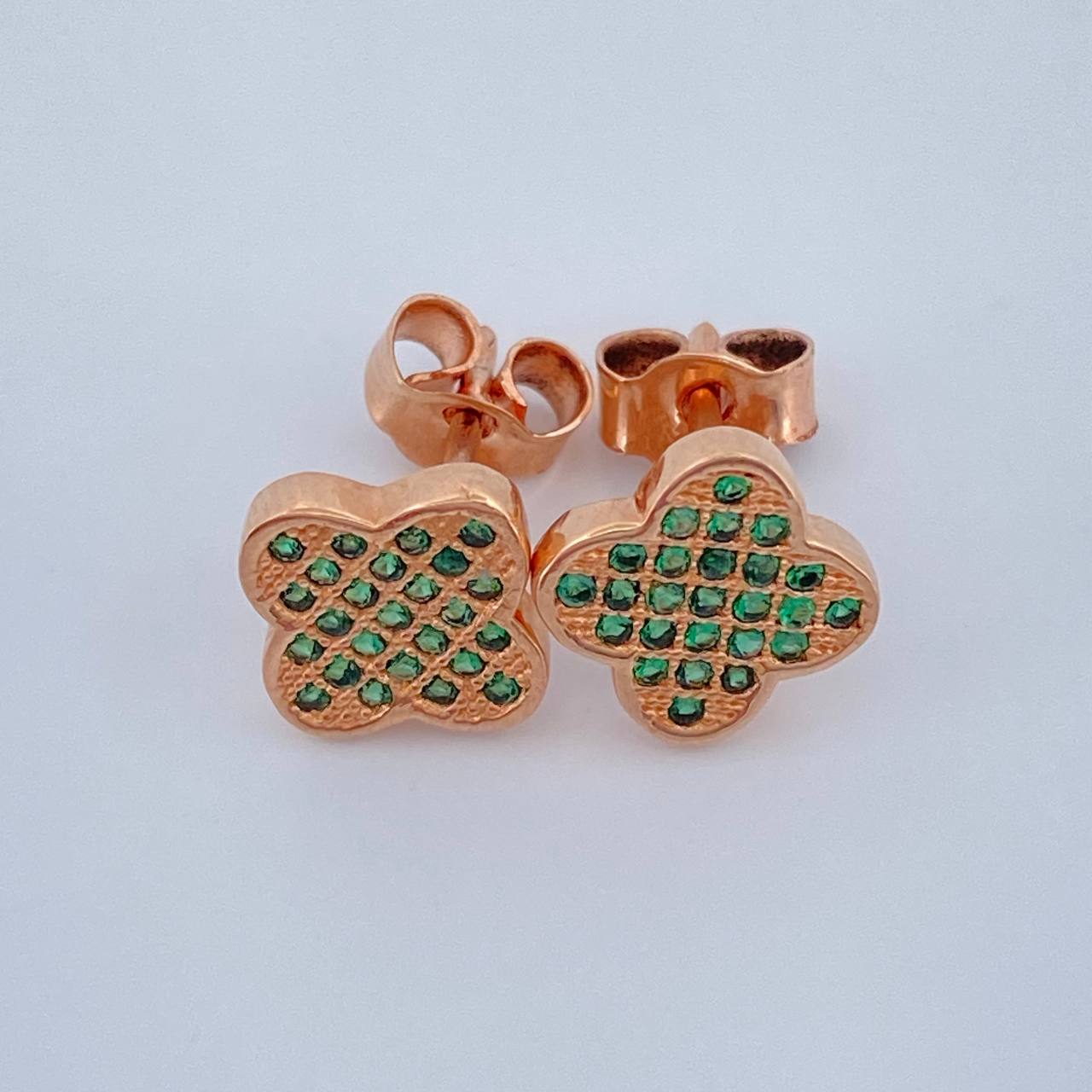Clover Stud Earrings 2.1gr / 18K Rose Gold &