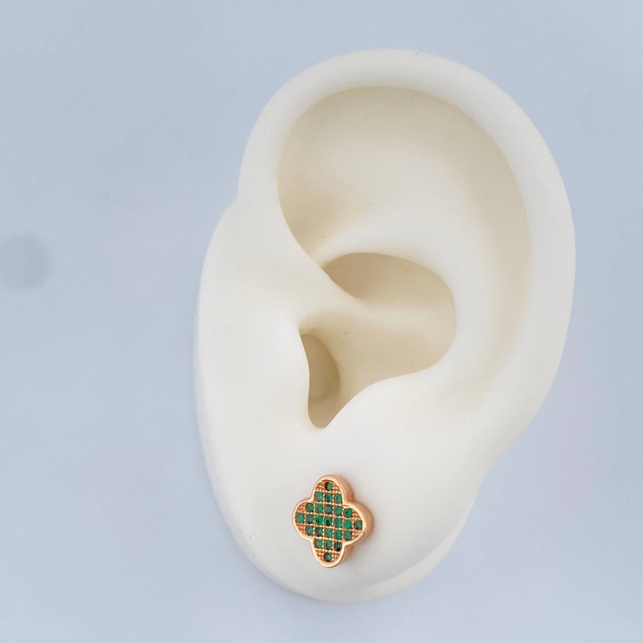Clover Stud Earrings 2.1gr / 18K Rose Gold &