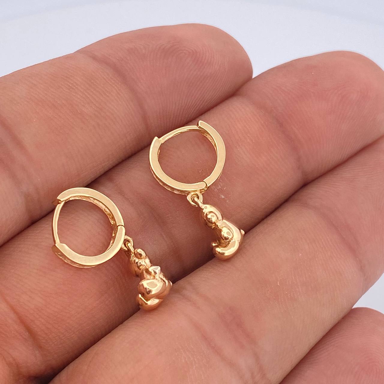 Candongas Oso 2.75gr / 3/4 in / Oro Amarillo 18K &