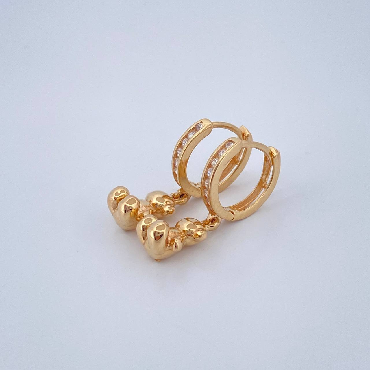 Candongas Oso 2.75gr / 3/4 in / Oro Amarillo 18K &