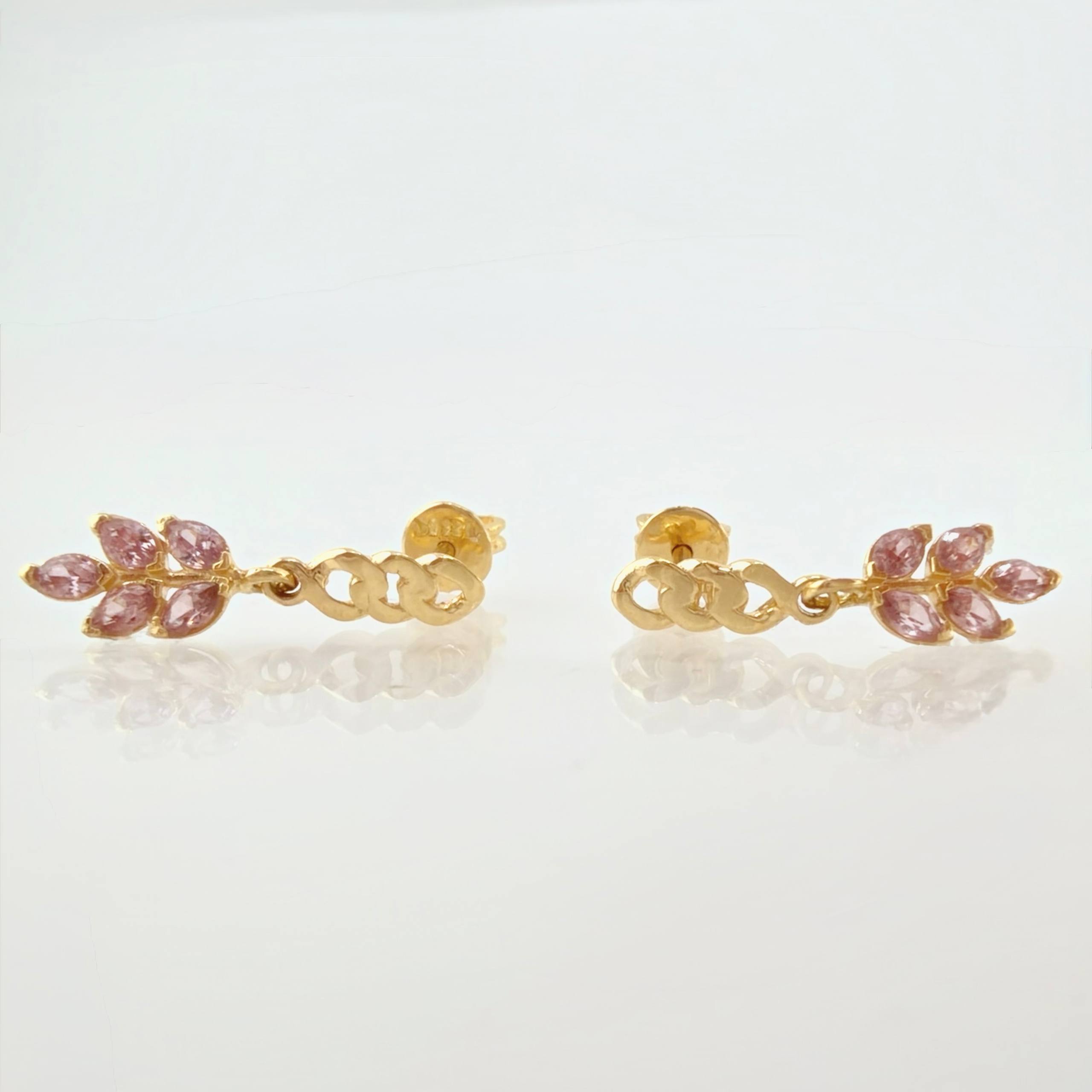 Topos Cubano Laurel Colgante 1.85gr / 3/4 in / Oro Amarillo 18K *