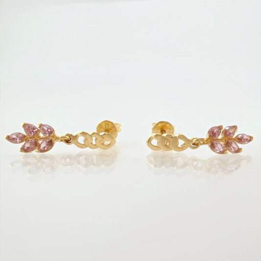 Topos Cubano Laurel Colgante 1.85gr / 3/4 in / Oro Amarillo 18K *