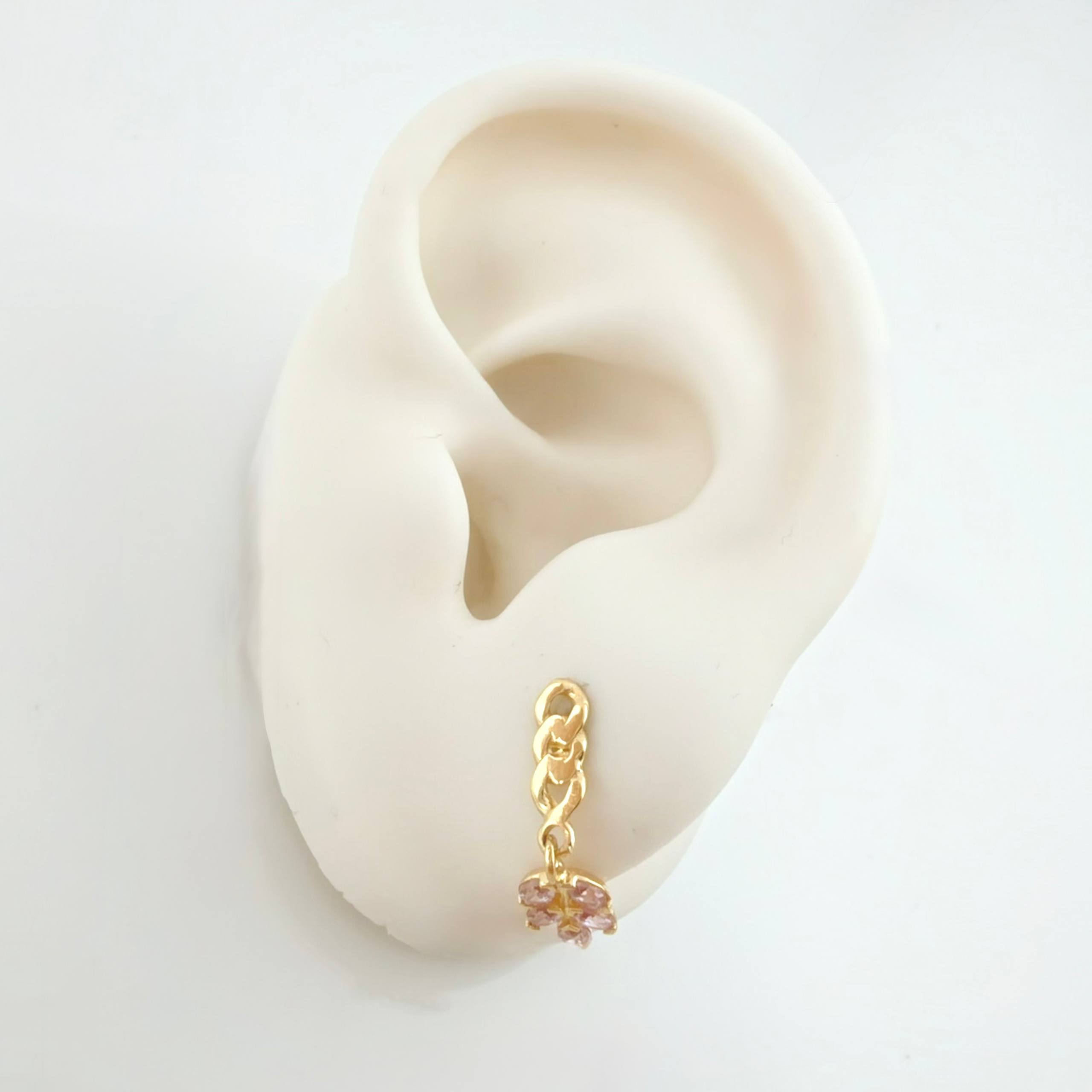 Topos Cubano Laurel Colgante 1.85gr / 3/4 in / Oro Amarillo 18K *