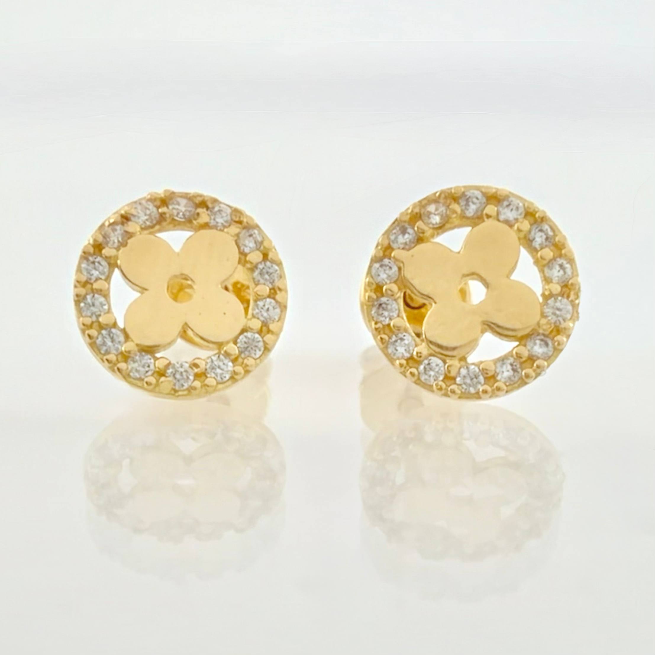Topos Circulo Flor 1.65gr / 8mm Oro Amarillo 18K *