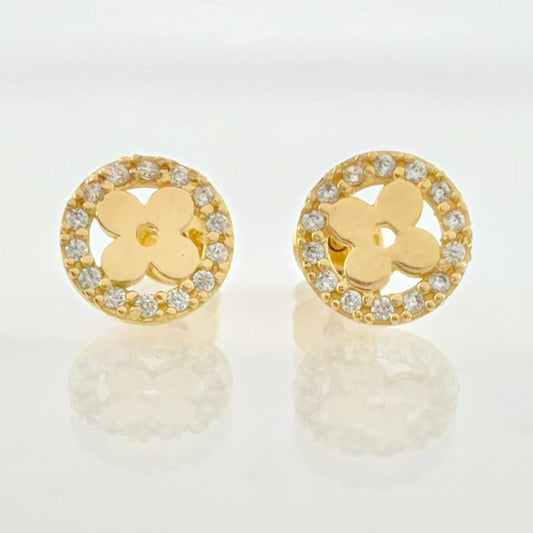 Topos Circulo Flor 1.65gr / 8mm Oro Amarillo 18K *
