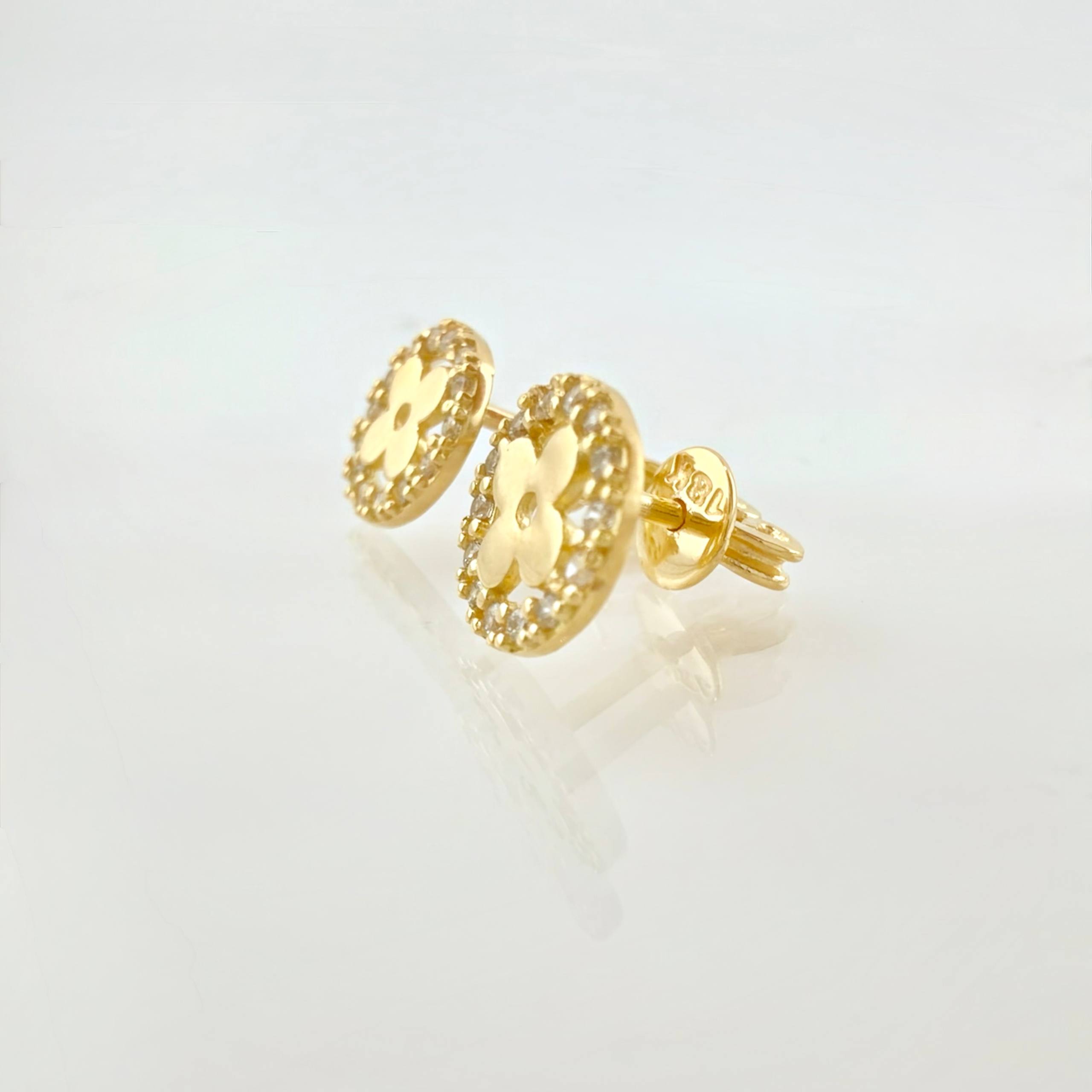 Topos Circulo Flor 1.65gr / 8mm Oro Amarillo 18K *