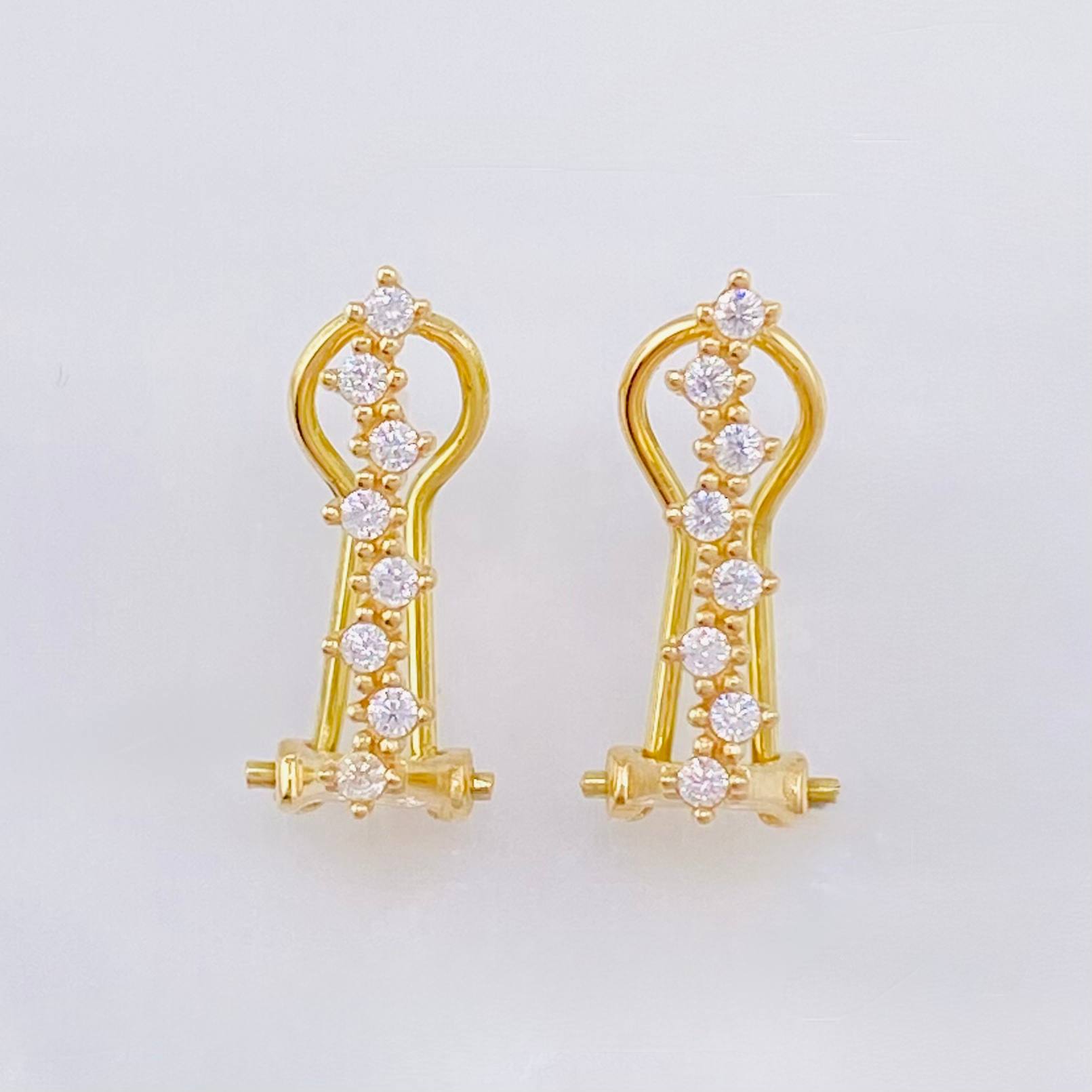 Topos Omega zig zag 2.6gr / 3/4 in / Oro Amarillo 18K *