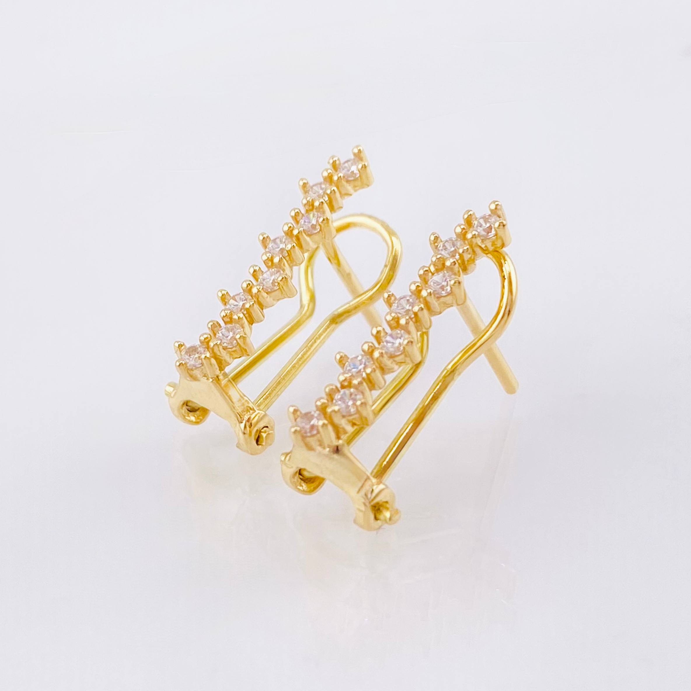 Topos Omega zig zag 2.6gr / 3/4 in / Oro Amarillo 18K *