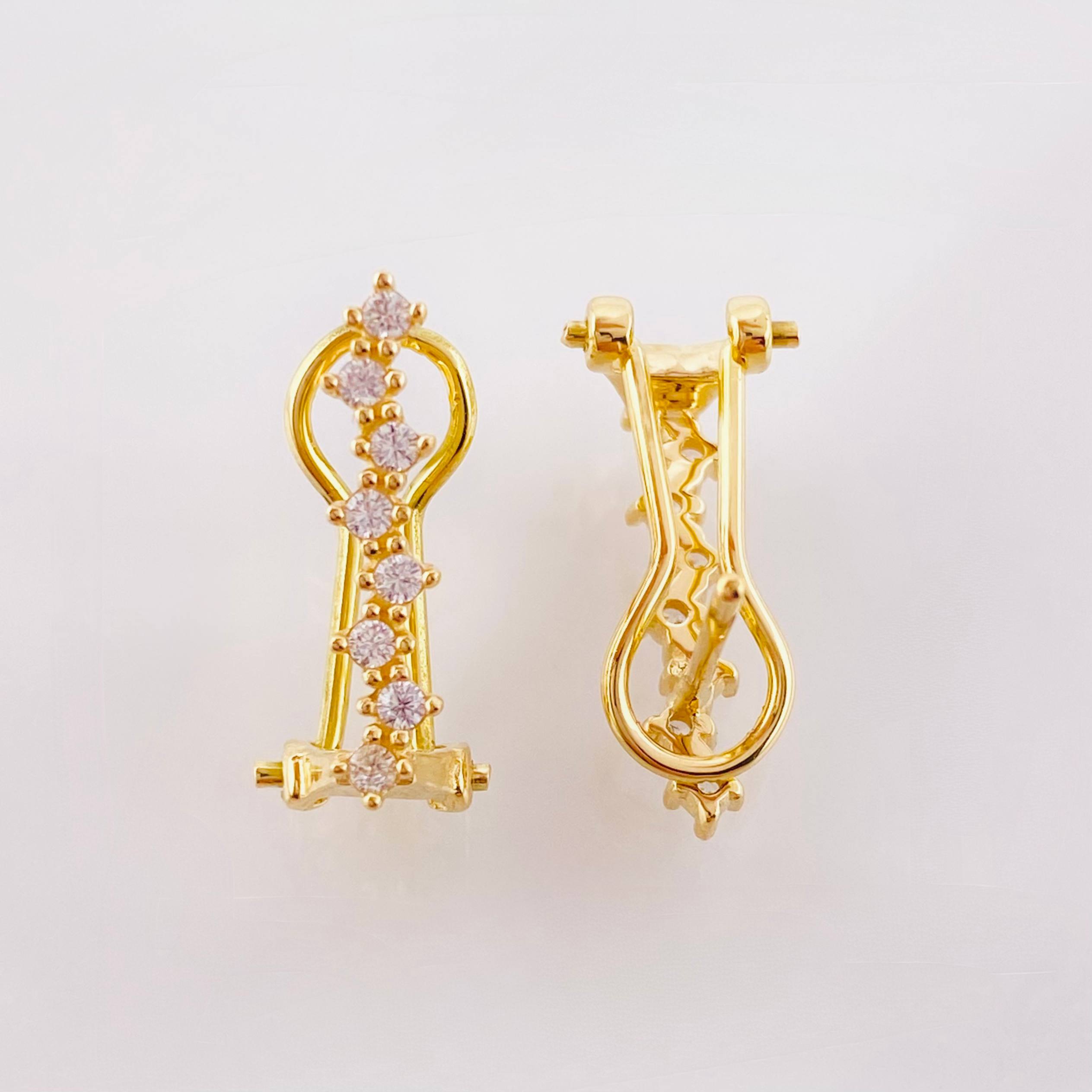 Topos Omega zig zag 2.6gr / 3/4 in / Oro Amarillo 18K *