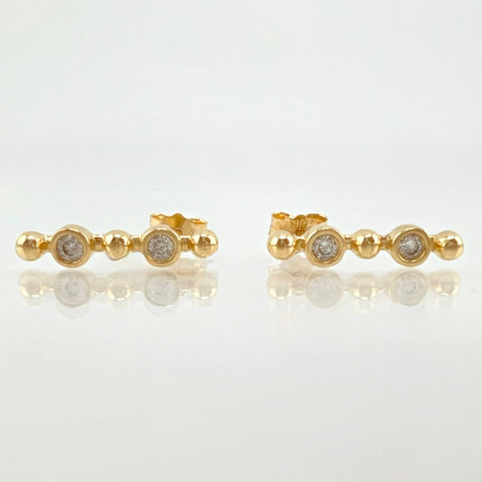 Morse Binocular Stud Earrings 2.35gr / 3/4 in / 18K Yellow Gold *