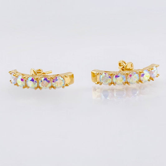 Pentatonic Rock Channel Stud Earrings 3.65gr / 3/4 in / 18K Yellow Gold *