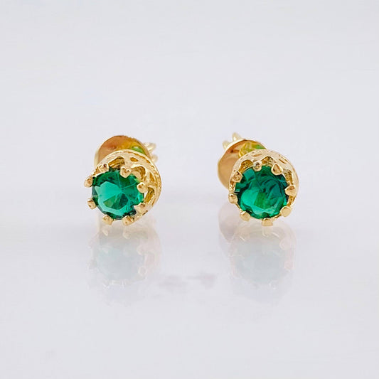 Eight-Claw Stone Stud Earrings 1.45gr / 5.2mm 18K Yellow Gold *
