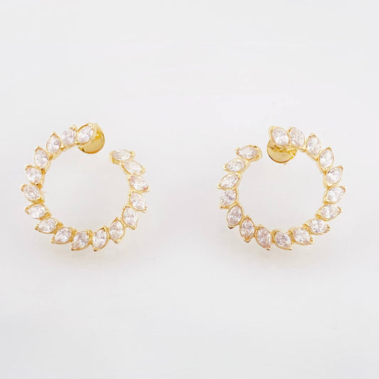 Dragon Tail Stud Earrings 3.5gr / 3/4 in / 18K Yellow Gold *