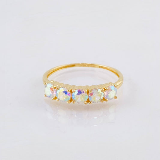Anillo Cristal de Luna 2.1gr / T6 1/4 / Oro Amarillo 18K ©