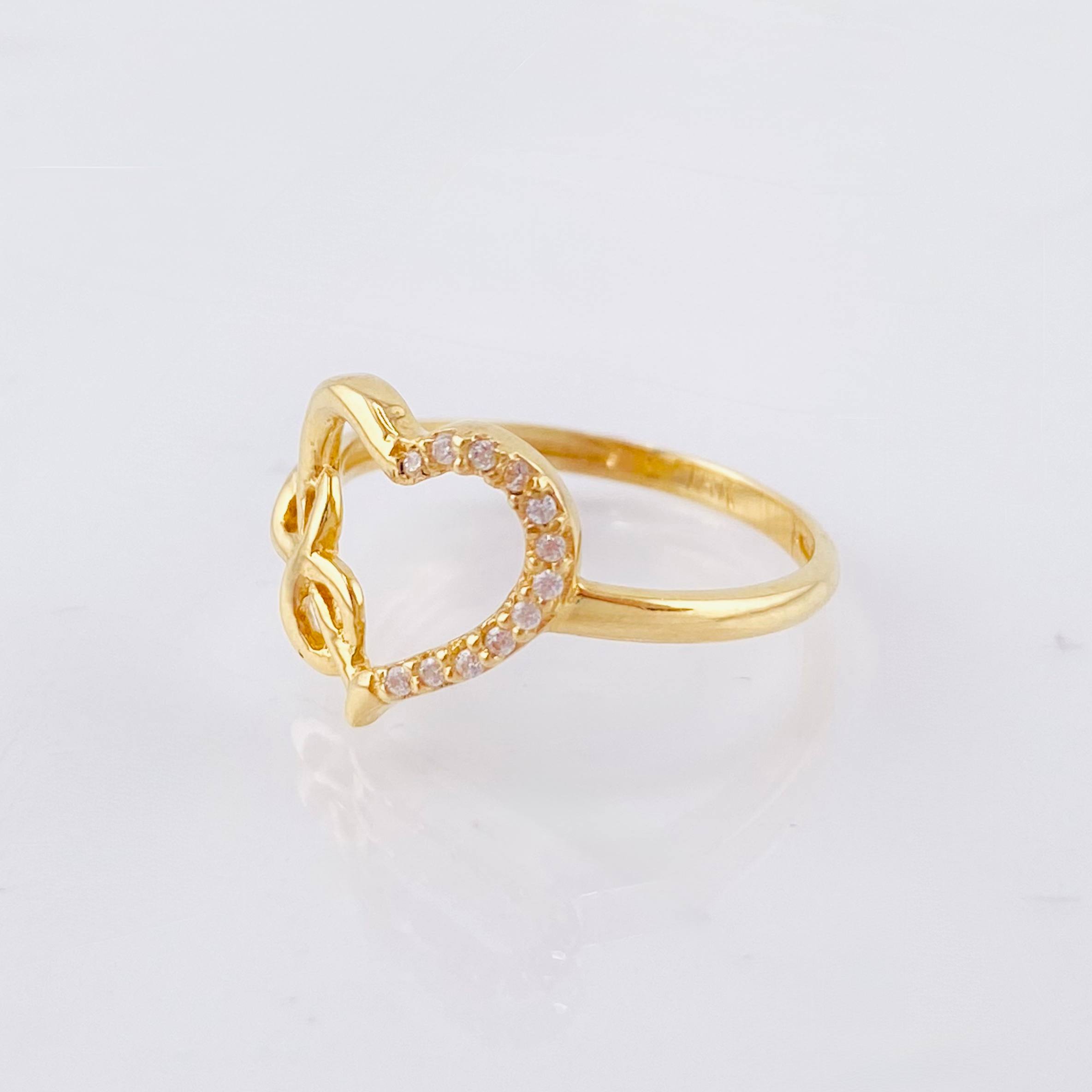 Infinity Silhouette Heart Ring 2.05gr / T7 / 18K Yellow Gold ©
