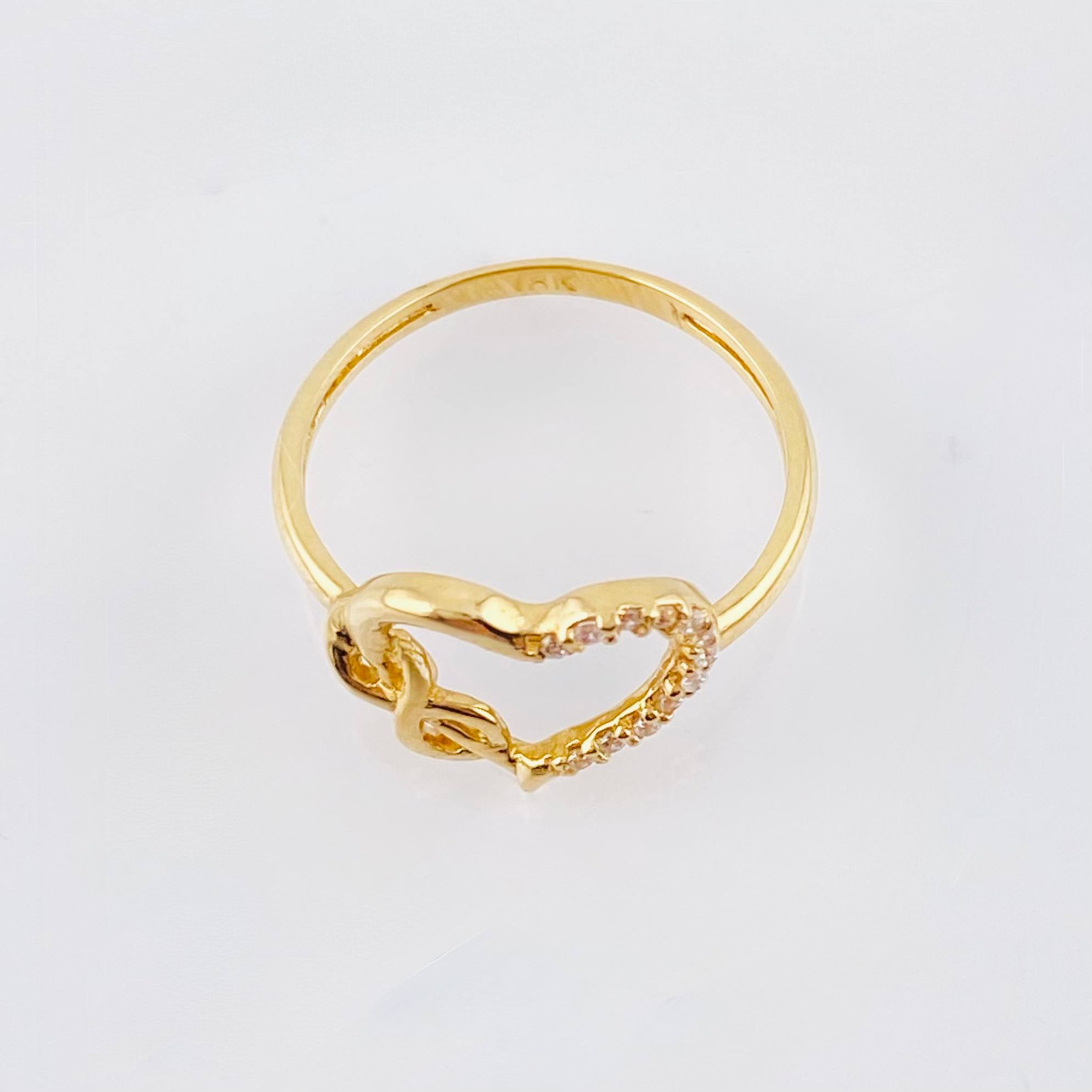 Infinity Silhouette Heart Ring 2.05gr / T7 / 18K Yellow Gold ©