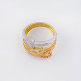 Anillo Corazones Triple Carril  4gr / T5 1/4 / Tres Oros 18K ©