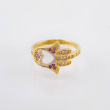 Anillo Mano Hamsa Corazon 2.8gr / T6 / Oro Amarillo 18K ©