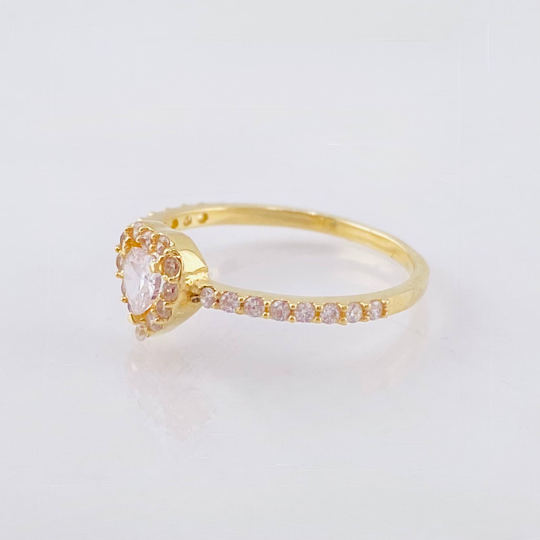 Heart Halo Ring 1.7gr / T7 / Yellow Gold 18K *