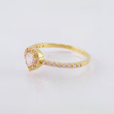 Heart Halo Ring 1.7gr / T7 / Yellow Gold 18K *