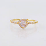 Heart Halo Ring 1.7gr / T7 / Yellow Gold 18K *