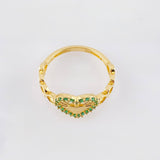 Anillo Carril Corazones 2.35gr / T7 / Oro Amarillo 18K *