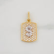 Pendant Plate Sign Weight 2.3g / 3/4 in Two Golds Yellow White 18K