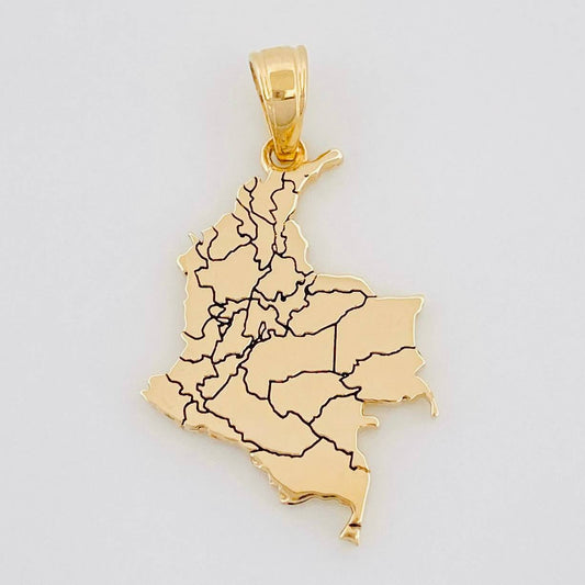 Dije Mapa Colombia 2.25g / 1 in Oro Amarillo 18K