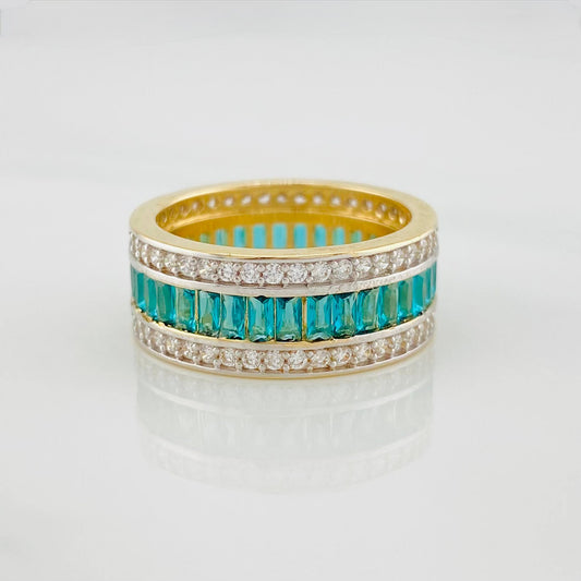 Dense Channel Ring 7.1g / Size 6 1/4 Two-Tone Yellow and White Gold 18K