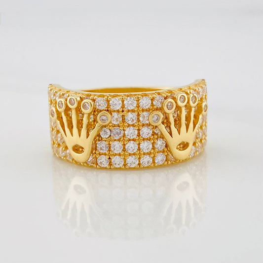 Anillo Corona Doble 6.7g / T7 1/4 Oro Amarillo 18K