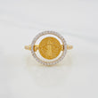 Anillo San Benito Móvil 3.5g / T7 3/4 Dos Oros Amarillo Blanco 18K