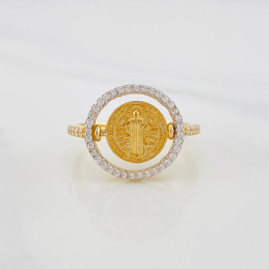 San Benito Ring Mobile 3.5g / T7 3/4 Two-Tone Yellow White Gold 18K