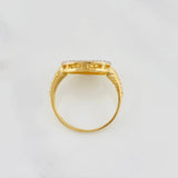 Anillo San Benito Móvil 3.5g / T7 3/4 Dos Oros Amarillo Blanco 18K