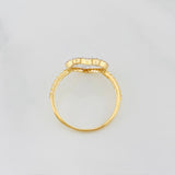 Anillo Silueta Corazón 1.45g / T6 1/4 Dos Oros Amarillo Blanco 18K
