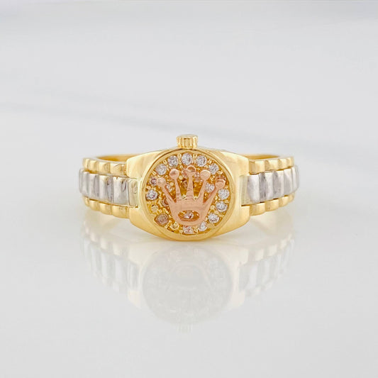 Anillo Correa Corona 3.45g / T7 1/4 Tres Oros 18K