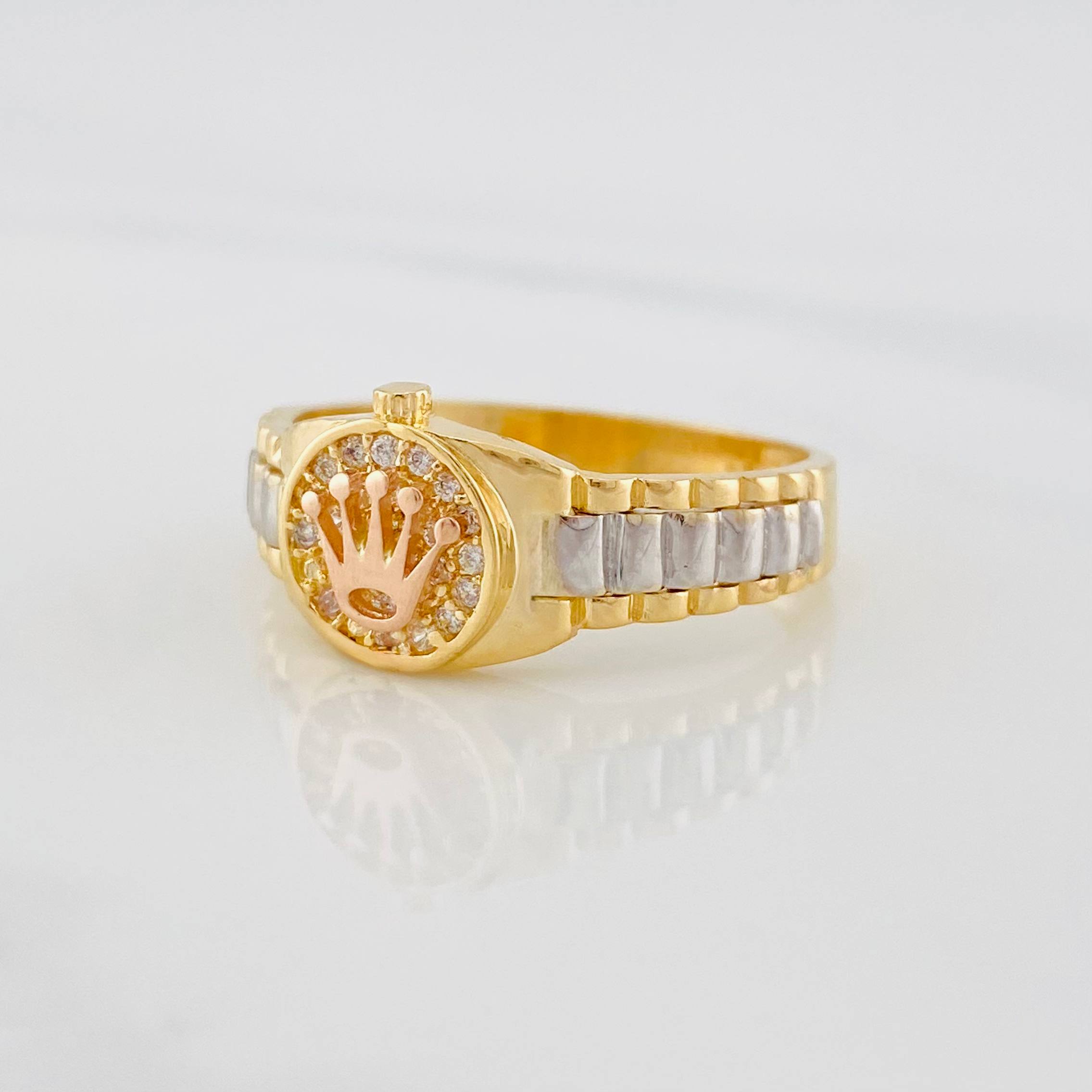 Anillo Correa Corona 3.45g / T7 1/4 Tres Oros 18K