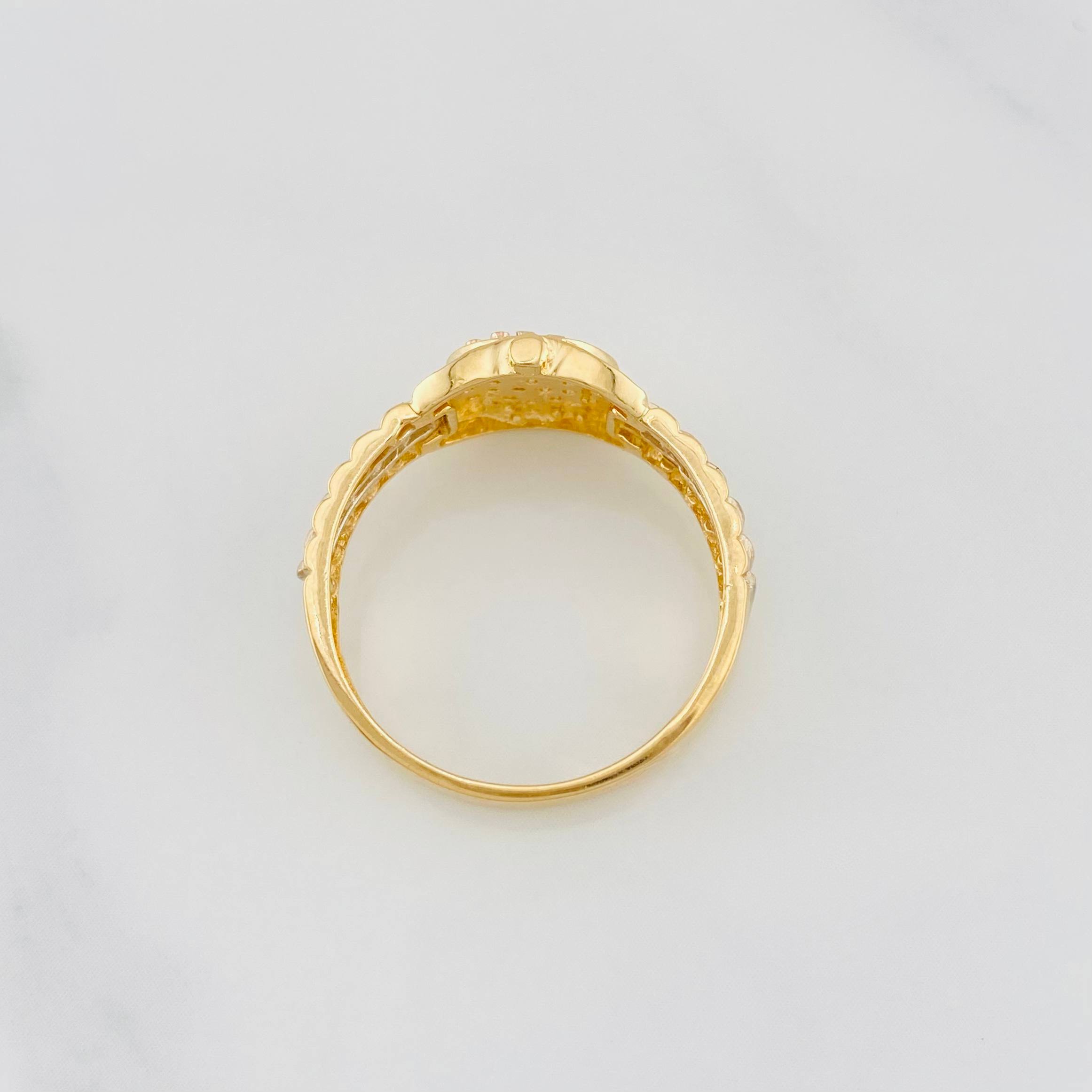 Anillo Correa Corona 3.45g / T7 1/4 Tres Oros 18K