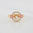 Anillo Circulo Flores 15´s 2.7g / T7 1/2 Tres Oros 18K