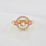 Anillo Circulo Flores 15´s 2.7g / T7 1/2 Tres Oros 18K
