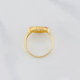 Anillo Circulo Flores 15´s 2.7g / T7 1/2 Tres Oros 18K
