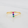 Anillo Trio Vertical 1.05g / T7 Oro Amarillo 18K