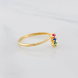 Anillo Trio Vertical 1.05g / T7 Oro Amarillo 18K