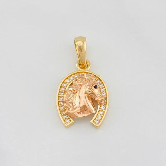 Dije Herradura Caballo 2.45g / 1 in Dos Oros Amarillo Rosa 18K