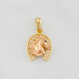 Dije Herradura Caballo 2.45g / 1 in Dos Oros Amarillo Rosa 18K
