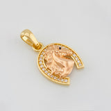 Dije Herradura Caballo 2.45g / 1 in Dos Oros Amarillo Rosa 18K
