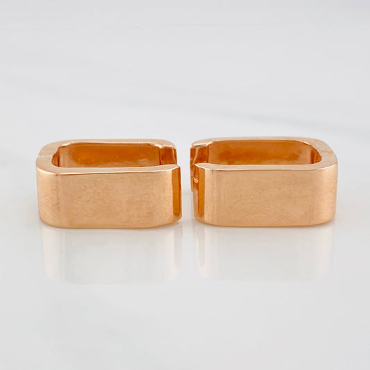 Plain Square Hoop Earrings 6.3g / 1/2 in 18K Rose Gold